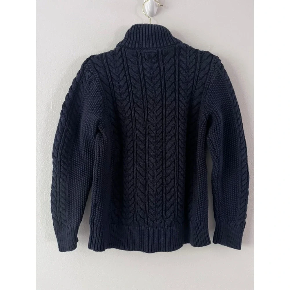 Gap Kids Cable Knit Button Mock Neck Sweater Galaxy Blue size medium 8